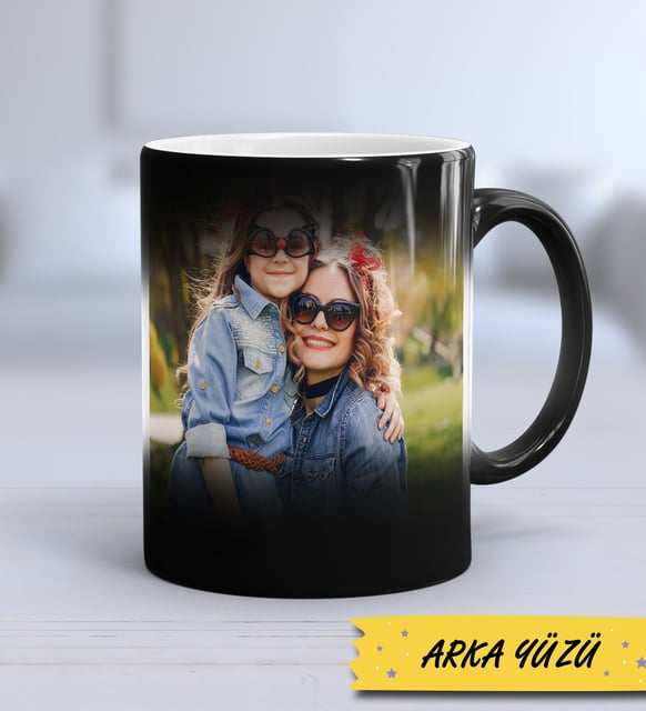 Anneye Hediye Anneler Günü Hediyesi 2 Fotoğraflı Sihirli Kupa Bardak Kişiye Özel Sevgiliye Hediye Sevgililer Günü