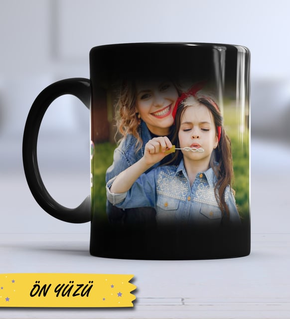 Anneye Hediye Anneler Günü Hediyesi 2 Fotoğraflı Sihirli Kupa Bardak Kişiye Özel Sevgiliye Hediye Sevgililer Günü