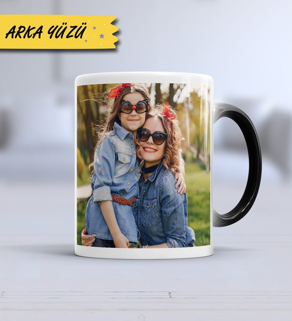 Anneye Hediye Anneler Günü Hediyesi 2 Fotoğraflı Sihirli Kupa Bardak Kişiye Özel Sevgiliye Hediye Sevgililer Günü